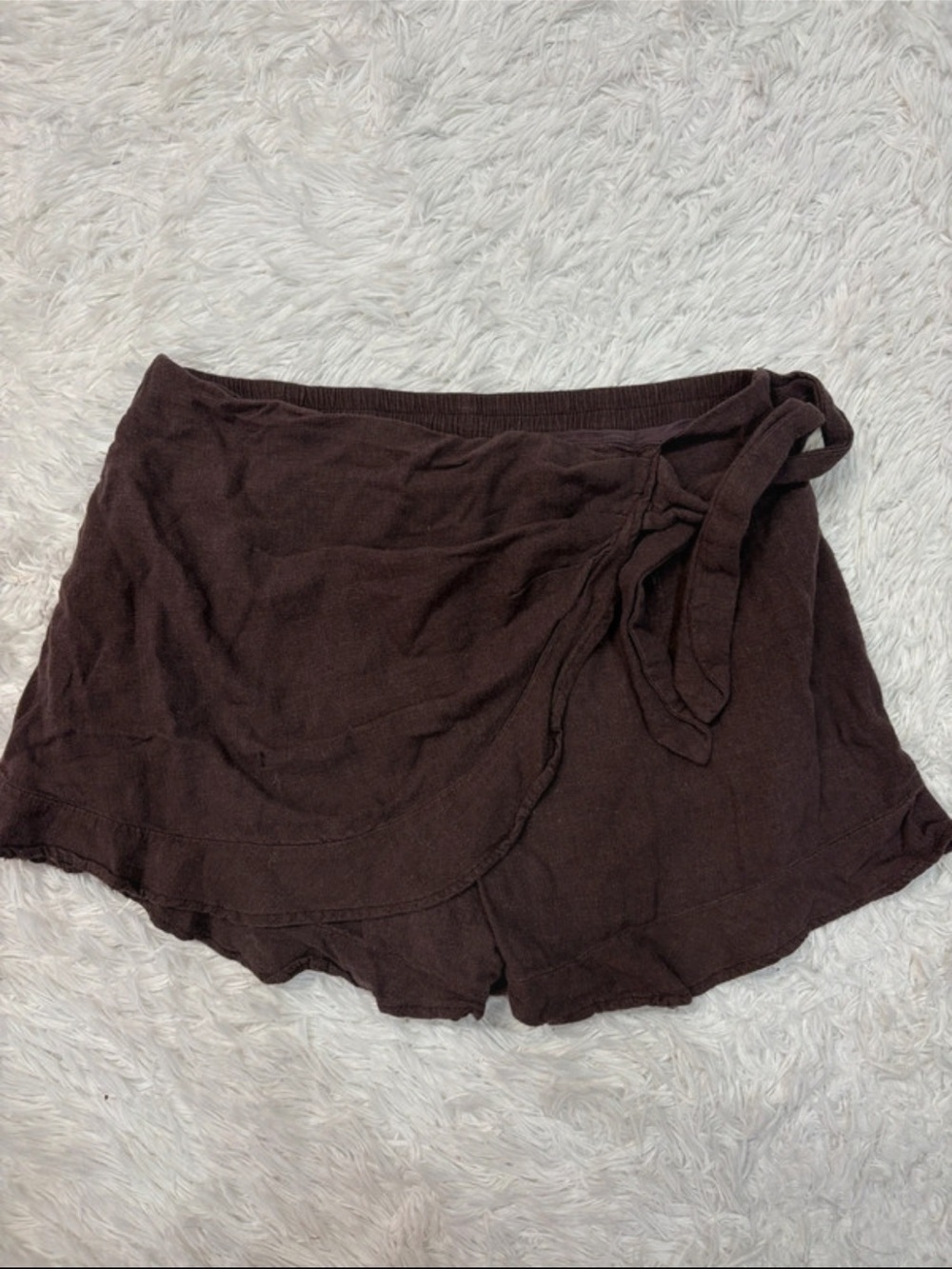 Heartloom brown wrap mini skirt